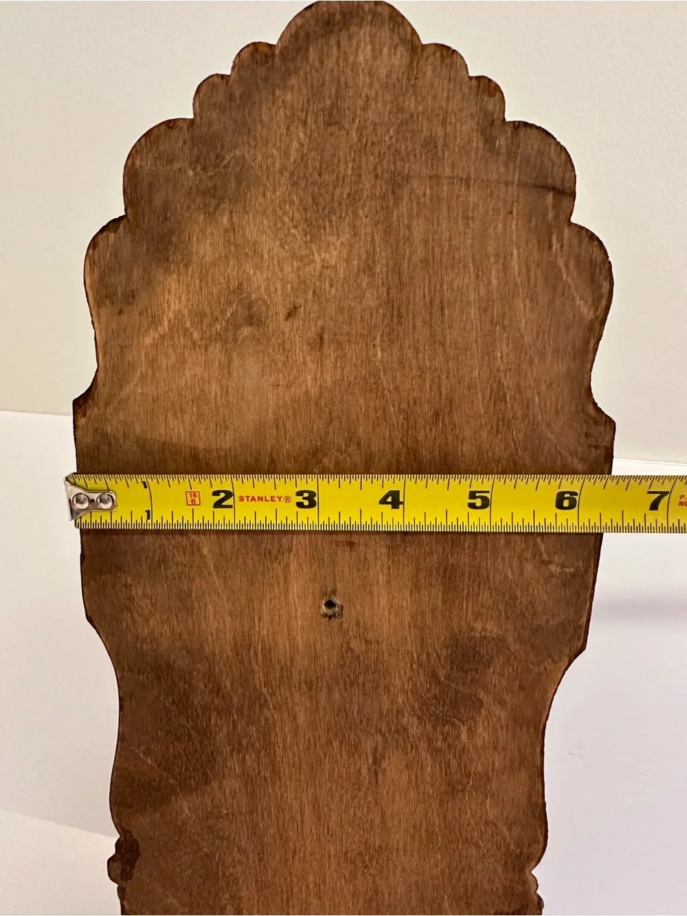 Carved Wooden Paper Towel Holder in Warm Brown